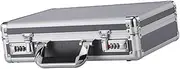 JISADER Aluminum Alloy Briefcase with Lock, Document Storage Solution for Travel and Mic Gear, S