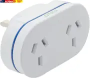 UK Double Power Adapter, 2X AUS/NZ Sockets, Use in UK, White