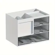 Modern White Desktop Office Desk Storage Box with Drawers - Rust Resistant