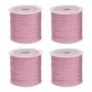 4 Rolls Nylon String Cord 45 Yards 0.8mm Nylon Cord Beading, Gray Pink