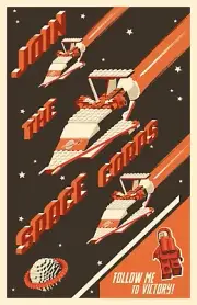 Original LEGO Art 918 Space Transport Classic Space 11"x17" Poster