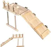Parrot Playground | Parakeet Perch Stand | Lovebird Cage Ladder Swing Toys for Macaw Cockatiel, Wood Parakeet Play Training Perch