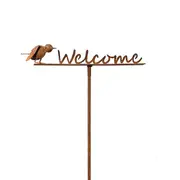 Garden 107.5cm Rust Metal Stake Welcome Outdoor Ornament Yard Patio Home Decor