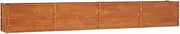 vidaXL Rusty Garden Raised Bed - 320x40x45 cm | Durable Corten Steel Planter with Large Planting Space | Maintenance-Free Weathering Steel Design | Safe Edge Fold