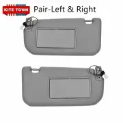 Pair Sun Visor Gray Left & Right With Mirror & Light for Kia Sportage 2005-2010 (for: Kia)