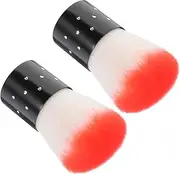 HONMEET 2pcs Dust Cleaning Brush for Nail Art Soft Bristle Mushroom Head Brush for Dip Powder Recycling Random Color