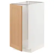 METOD base cab f sink/waste sorting, white/Vedhamn oak, 40x60x80 cm