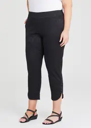 [Taking Shape] Taking Shape Jacquard Crop Pant Size 14 in Black - Plus Size Women's Bottoms Black