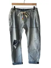 One Teaspoon Size XS Montana Shabbies Drawstring Distressed Boyfriend Jeans -New