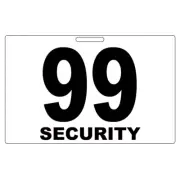 Security Card Number PVC White Guard Crowd Control Tag ID Plastic - Landscape