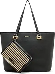[Anne Klein] Womens Work Tote with Pouch, Black, Black, Large