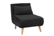 Sarantino Adjustable Chair Single Sofa Bed Faux Velvet - Black