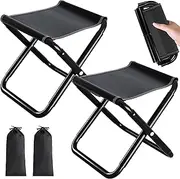 CHENBOOW Camping Stool, 2 Pieces Folding Stool for Outdoor 30 cm, Portable Folding Stool, Compact Folding Stool, Folding Stool for Camping, Fishing, Traveling