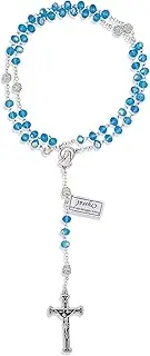 Faceted Glass Crystal Rosary Beads by Vatican Imports (Turquoise)