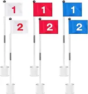 Golf Flagstick Kit - Golf Pin Flag Hold Cup Kit for Practice | Golf Flagpole Cup Holder, Golf Putting Flag and Hole Kit, Portable Golf Accessories for Golf Lovers to Practice in The Backyard Garden