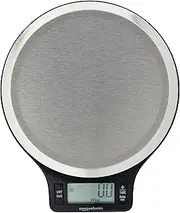 Amazon Basics Digital Kitchen Scale with LCD Display, Batteries Included, Weighs up to 4.9 kgs, Black and Stainless Steel