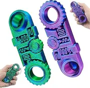 2 Pcs Fidget Pad, 2025 New 3D Printed Fidget Ring Toys, 5-in-1 3D Printed Gear Ball Stress Sensory, Mindful Meditation Gear Toys for Stress and Anxiety Relief, Fidget Toy for Kids Adults