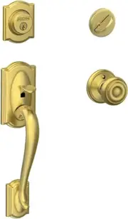 Schlage Camelot Single Cylinder Handleset, Satin Brass (F60 CAM 608)