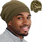 Silk Satin Bonnet for Men - Adjustable Sleep Cap for Hair Cover and Head Wraps