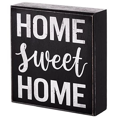 Home Sweet Home Wooden Sign Classic Box Sign Wood Wall Plaque Decor Rustic