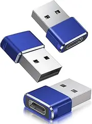 [Basesailor] USB to USB C Adapter 3Pack,Type C Female to USB A Male Cable Converter for Apple iWatch 7 8,iPhone 16 15 14 13 12 Max Pro,iPad 10,Air 4 5 Mini,Samsung Galaxy S23 S24 A54,Z Fold Flip,Tab S9