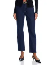 Frame The Borrowed High Rise Ankle Slim Leg Jeans in Taboo