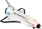 Diecast Space Shuttle (6") with Lights, Sound and Pullback Motion (1 Pack) Battery Operated Spaceship Outer Space Astronaut Cosmos Exploration Theme Party Favor Decor