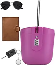 Hobngmuc Travel Lock Box - Portable Travel Box with Removable Cable Handle,2L Key Lock Box, Security Lock Box, Safe Outdoor Password Beach Box for travel