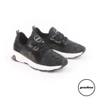在飛比找momo購物網優惠-【PUHU 彪琥】彈性布輕量動能運動鞋-女款黑(100%MI