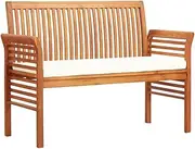 Garden Bench 2-Seater Garden Bench with Cushion 120 cm Solid Acacia Wood