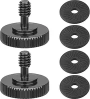 2 Packs Thumb Screw Camera Quick Release Adapter with 4 Packs Rubber Washers,1/4 Male to 1/4 Female Thread Thumbscrew L Bracket Mount Tripod Screw Rubber Pads for Camera Mounting Plate Flash Bracket