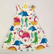 Girls Colourful Dinosaur Print Dress