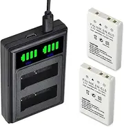 2 Packs EN-EL5 Batteries Dual Charger with Type C Port for Nikon 3700/4200/5200/5900/7900/P3/P4/5000/P5000/S10/p510 Camera