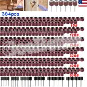 384pcs Sanding Drum & Sleeves Set Kit With Mandrels for Dremel Rotary Tool Kit