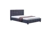 Linen Fabric Double Deluxe Bed Frame Grey