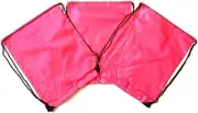 3 Pack PINK Nylon Drawstring Backpacks Sackpack Tote Cinch Gym Bag Regular Pink