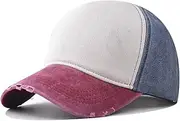 [LITSSIN] Short Brim Baseball Cap, Plain Adjustable Vintage Helmet Cap Running Short Brim Bill Hat for Men and Women