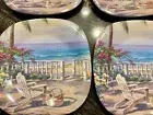 Beautiful Plates Set of 6 Melamine Summer Beach Picnic Appetizer Desert New