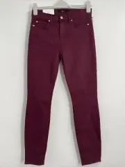 7 For All Mankind Women's Gwenevre Marsala Burgundy Ankle Jeans