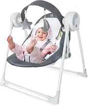 Baby Swing,Portable for Infants, Soft Head Support,Gray Baby Girl Swing for Babies 0-6 Months 6-20 lbs