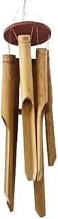 Bliss Gifts & Homewares Bamboo Wind Chime with Natural Relaxing Soothing Sound I 6 Large Handcrafted Wooden Bell Tubes and a Hook I for Outdoor Indoor Garden Yard Patio Home Décor - 48" Overall Length