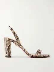 [Aquazzura] Aquazzura - So Nude 85 Snake-effect Leather Slingback Sandals - Snake print - IT40 IT 40 Animal print