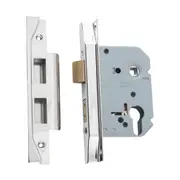 6167 Mortice Lock Euro Rebated Polished Nickel CTC47.5mm Backset 57mm