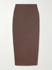 [Max Mara] Max Mara - Pianosa Cotton-twill Maxi Skirt - Brown - UK 18 UK 18 Brown