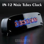 IN-12 Arduino Shield Nixie Tubes Clock in Stylish Black Acrylic Case [GRA&AFCH]