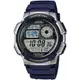 【CASIO】10年電力世界城市野外風格膠帶電子錶-藍(AE-1000W-2A)正版宏崑公司貨