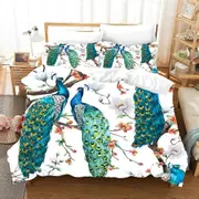 a2851 Bed Sheets Peacock-Cat Owl Koala Nature Cute Animal Comforter Bedding Set Duvet Cover Set Pillowcase Home Luxury3-Piece Bedding Set (1 Duvet