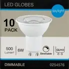 10 x 6W Dimmable LED GU10 Downlight Globes Bulbs Cool Daylight 6500K 500Lm 240V