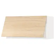 METOD wall cabinet horizontal, white/Askersund light ash effect, 80x37x40 cm