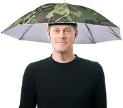 Funny Head Umbrella Hats Rainbow Umbrella Hats With Elastic Band Adult And Kids Folding Cap For Beach Fishing Party Umbrella Hat